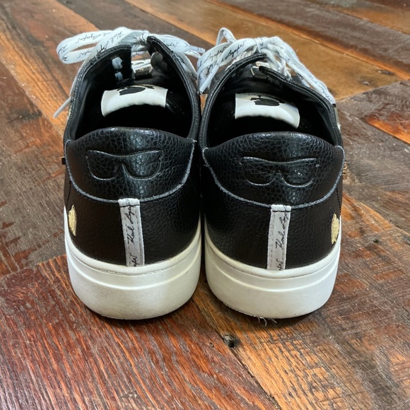 Karl Lagerfeld Paris Cate Pins Lace-Up Platform Sneakers Black Leather Size 10 - Picture 9 of 16